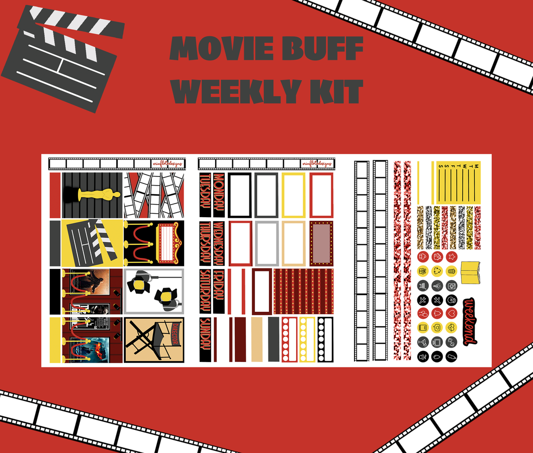 Movie Buff Weekly Sticker Kit Digital Download