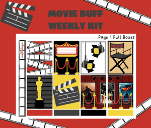 Movie Buff Weekly Sticker Kit Digital Download