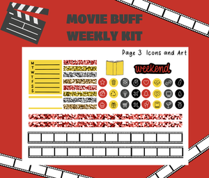 Digital Download - Movie Buff Weekly Sticker Kit