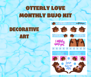 Digital Download - Otterly Love Monthly Bujo Sticker Kit