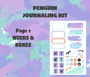 Digital Download - Penguin Journaling Sticker Kit