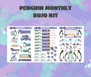Penguin Monthly Bujo Sticker Kit Digital Download