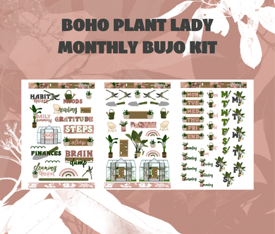 Plant Lady Monthly Bujo Sticker Kit Digital Download
