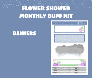 Digital Download - Flower Shower Monthly Bujo Sticker Kit