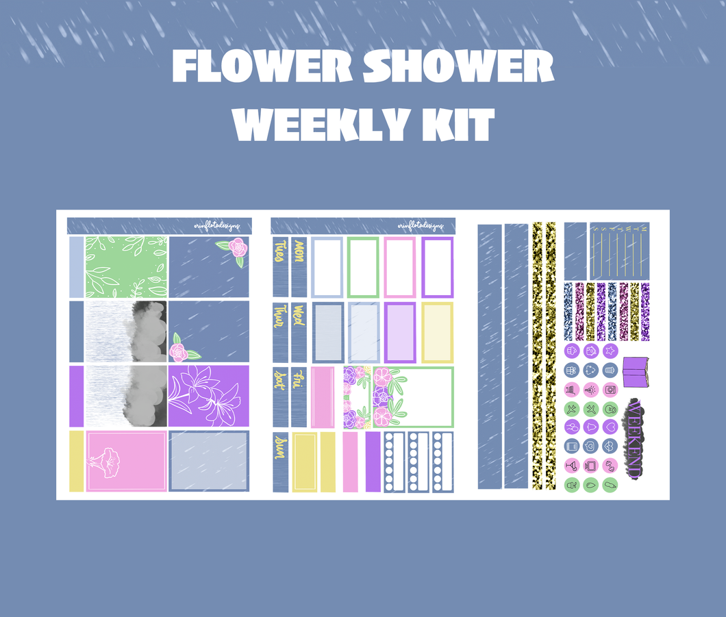 Flower Shower Weekly Sticker Kit Digital Download