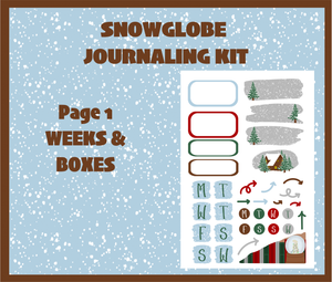 Snowglobe Journaling Sticker Kit Digital Download