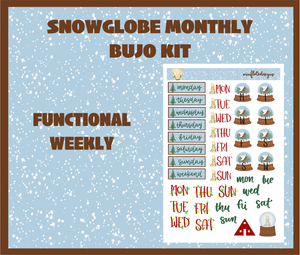Digital Download - Snowglobe Monthly Bujo Sticker Kit