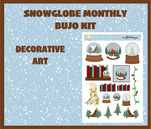 Snowglobe Monthly Bujo Sticker Kit Digital Download