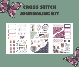Digital Download - Cross Stitch Journaling Sticker Kit