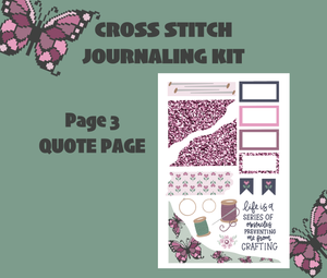 Cross Stitch Journaling Sticker Kit Digital Download