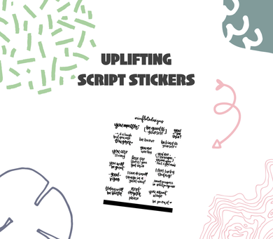 Uplifting Script Stickers Digital Download