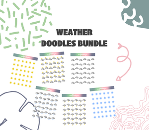 Digital Download - Weather Number Doodle Bundle