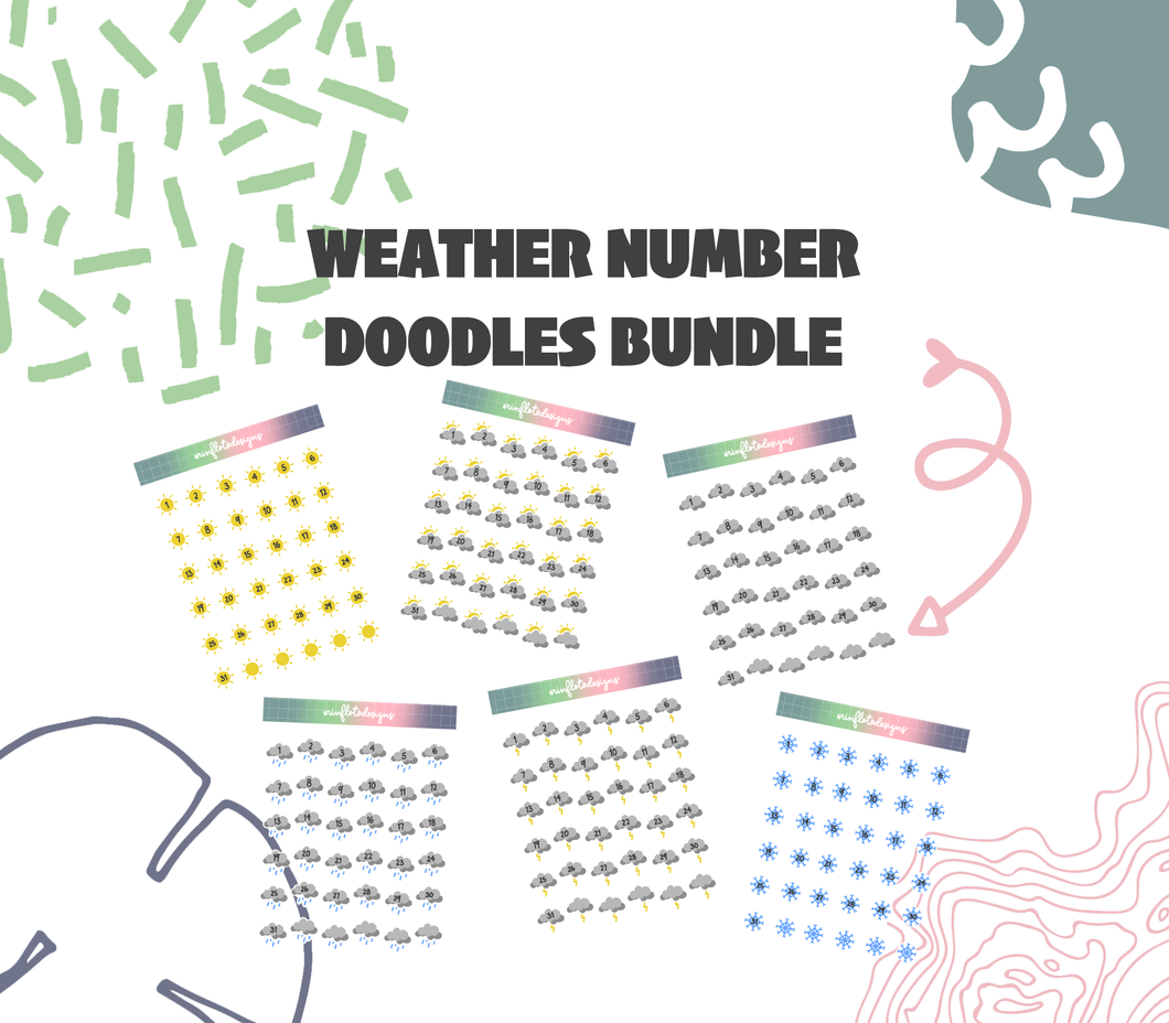 Digital Download - Weather Minis Doodle Bundle